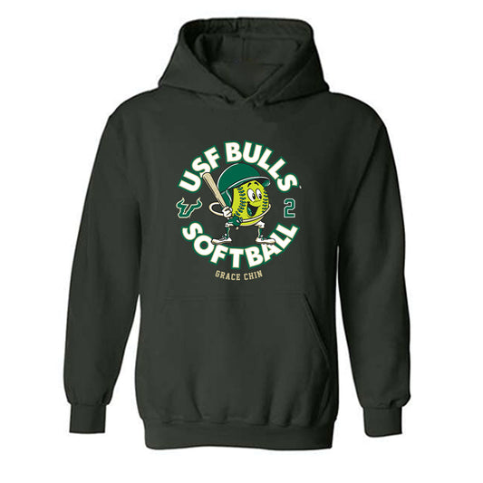 USF - NCAA Softball : Grace Chin - Fashion Shersey Hooded Sweatshirt-0