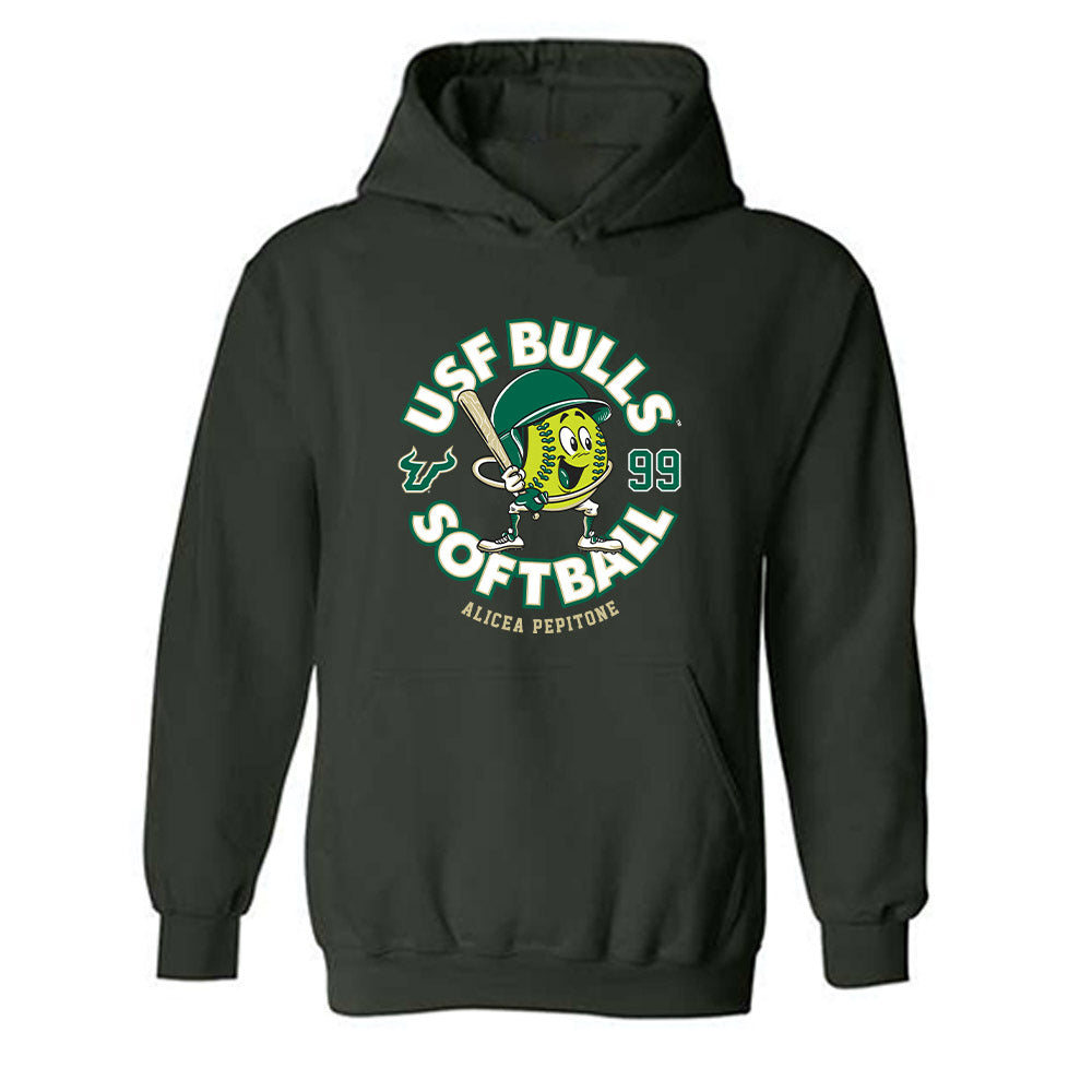 USF - NCAA Softball : Alicea Pepitone - Fashion Shersey Hooded Sweatshirt-0