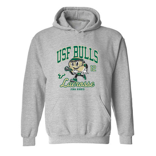 USF - NCAA Women's Lacrosse : Jena Binkis - Fashion Shersey Hooded Sweatshirt-0