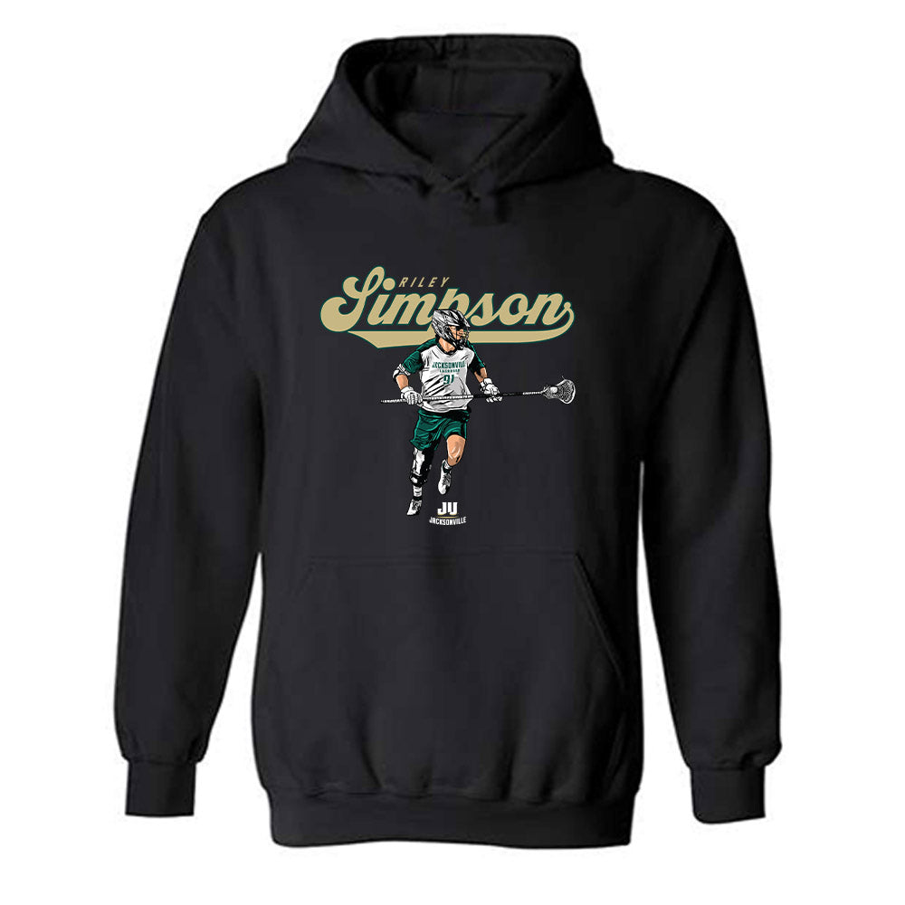 Jacksonville - NCAA Men's Lacrosse : Riley Simpson - Player Collage Hooded Sweatshirt-0
