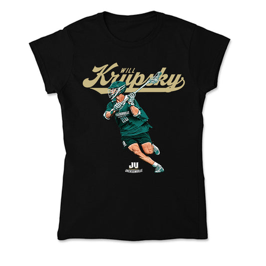 Jacksonville - NCAA Men's Lacrosse : Will Krupsky - Player Collage Soft Style Women’s T-Shirt-0