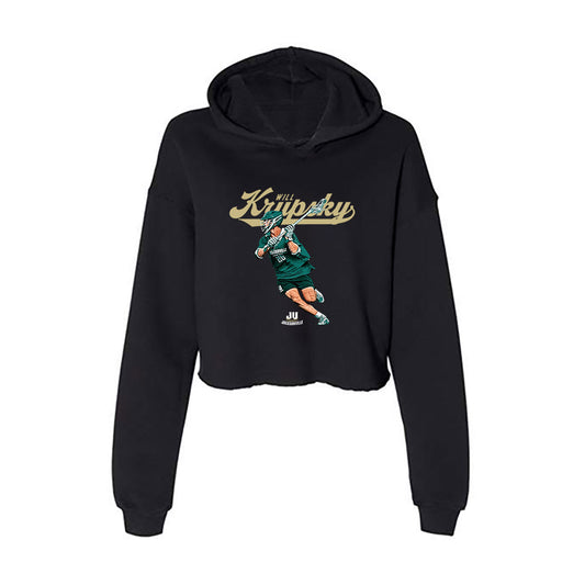 Jacksonville - NCAA Men's Lacrosse : Will Krupsky - Player Collage Women's Crop Fleece Hoodie-0