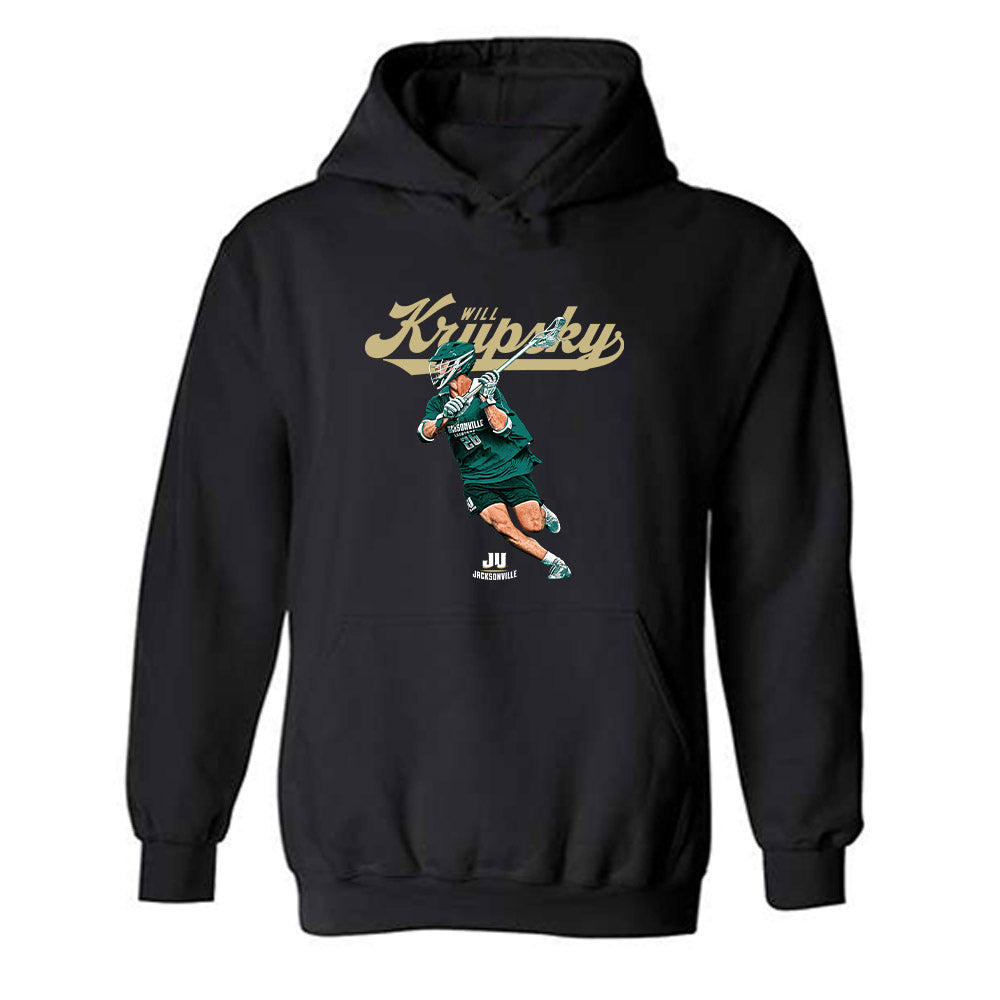 Jacksonville - NCAA Men's Lacrosse : Will Krupsky - Player Collage Hooded Sweatshirt-0