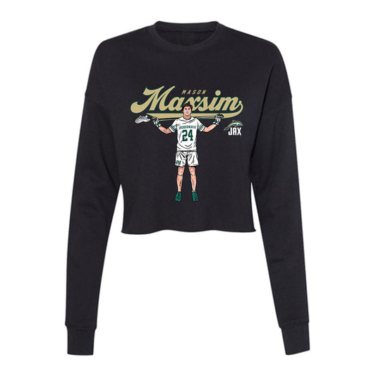 Jacksonville - NCAA Men's Lacrosse : Mason Maxism - Player Collage Women's Cropped Crew Fleece-0