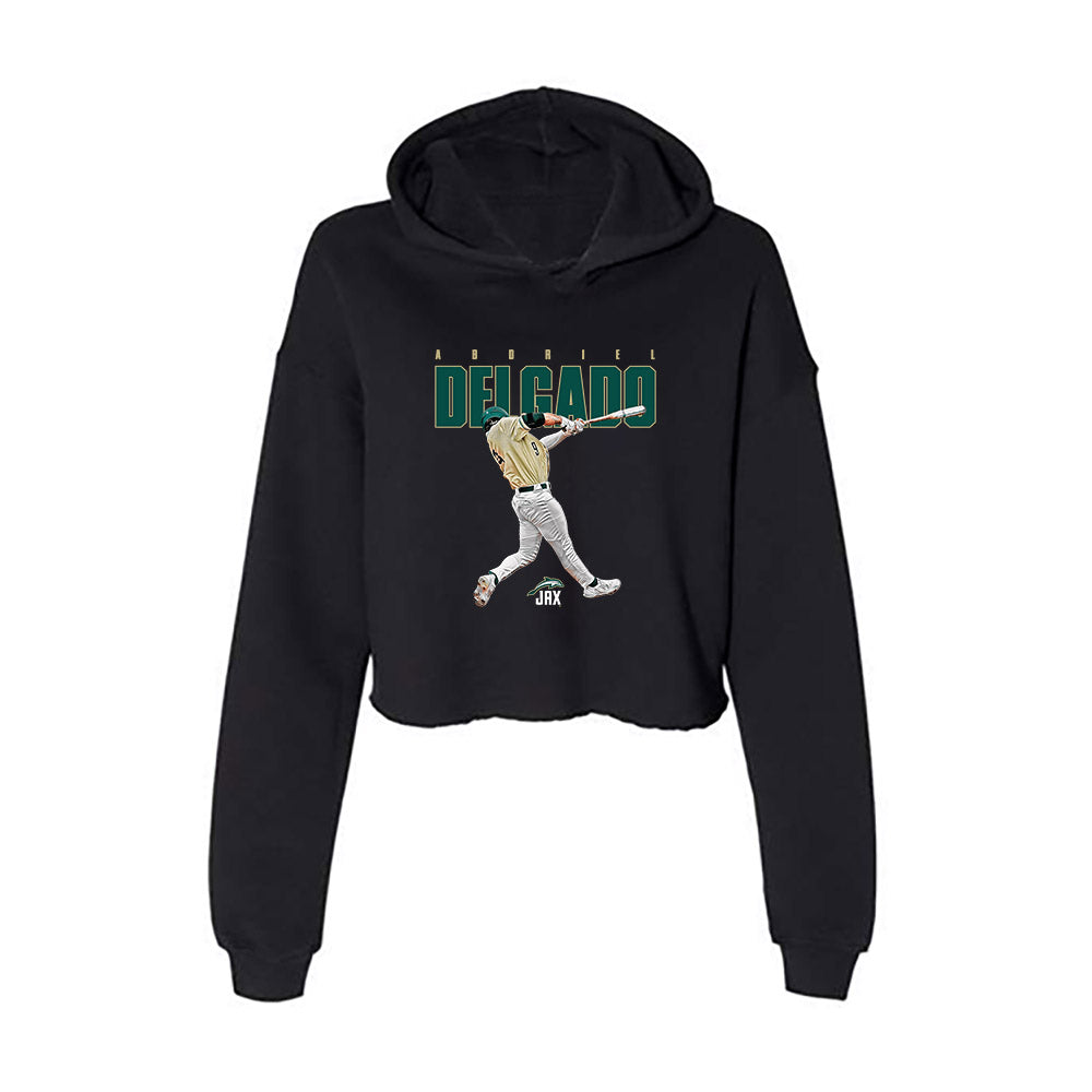 Jacksonville - NCAA Baseball : Abdriel Delgado - Women's Crop Fleece Hoodie-0