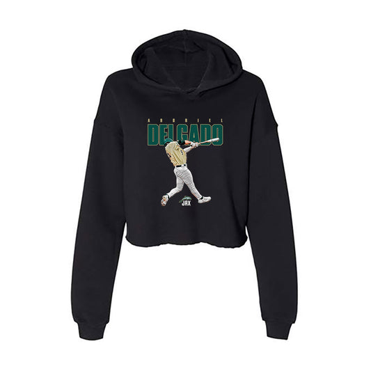 Jacksonville - NCAA Baseball : Abdriel Delgado - Women's Crop Fleece Hoodie-0