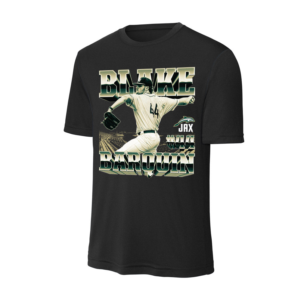 Jacksonville - NCAA Baseball : Blake Barquin - Player Collage Activewear T-Shirt-0