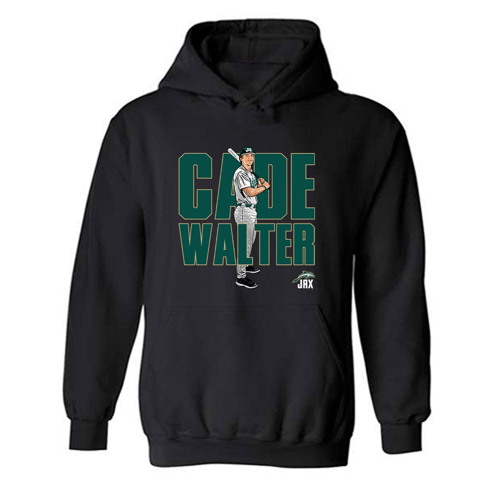 Jacksonville - NCAA Baseball : Cade Walter - Caricature Hooded Sweatshirt-0