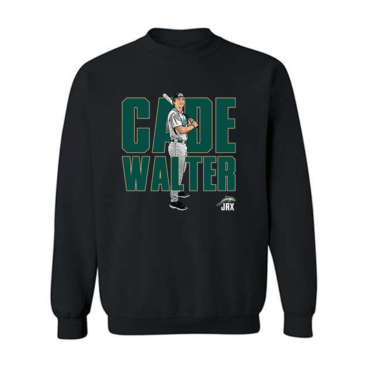 Jacksonville - NCAA Baseball : Cade Walter - Caricature Crewneck Sweatshirt-0