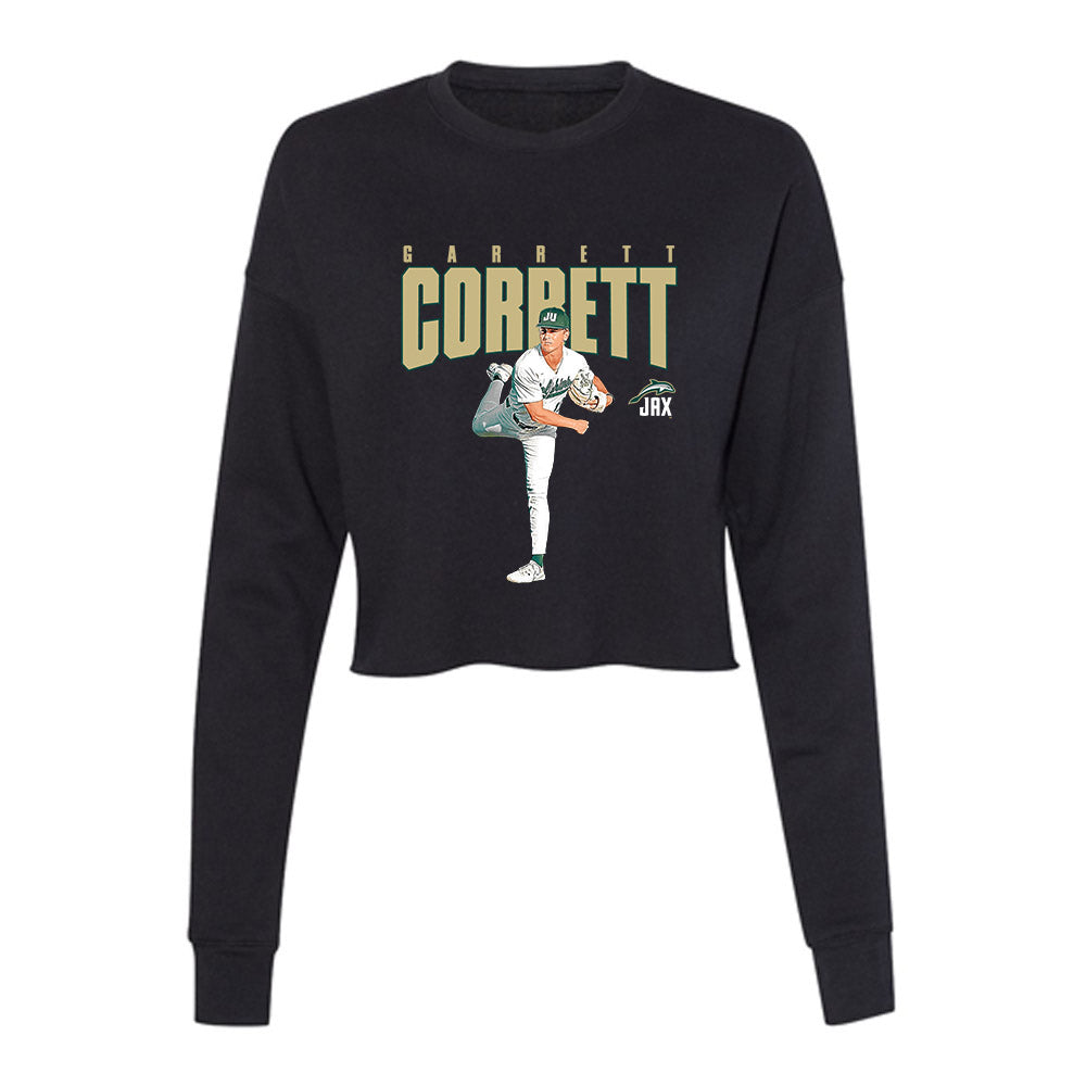 Jacksonville - NCAA Baseball : Garrett Corbett - Player Collage Women's Cropped Crew Fleece-0