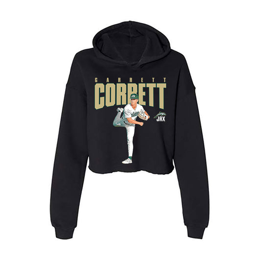 Jacksonville - NCAA Baseball : Garrett Corbett - Player Collage Women's Crop Fleece Hoodie-0