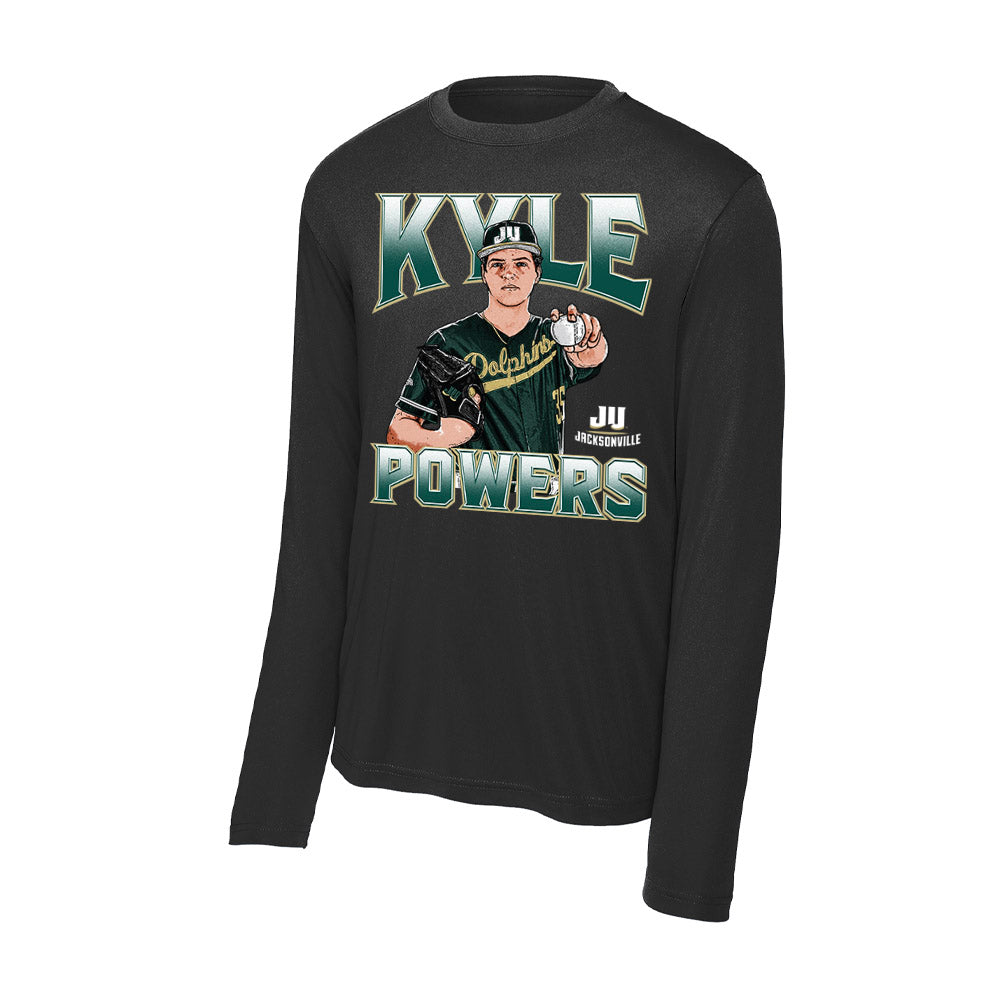 Jacksonville - NCAA Baseball : Kyle Powers - Player Collage Activewear Long Sleeve T-Shirt-0