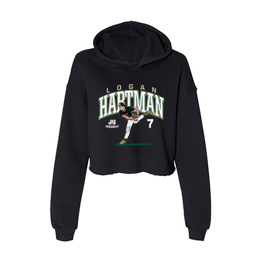 Jacksonville - NCAA Baseball : Logan Hartman - Women's Crop Fleece Hoodie-0
