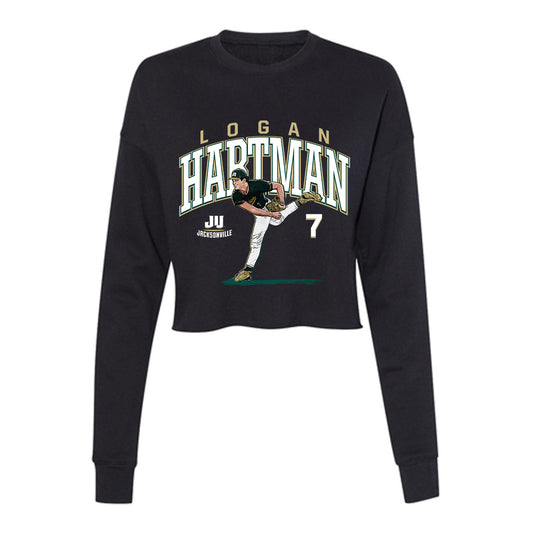 Jacksonville - NCAA Baseball : Logan Hartman - Women's Cropped Crew Fleece-0