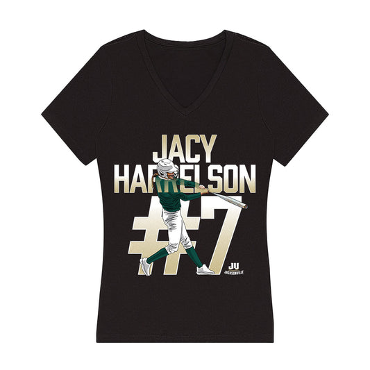 Jacksonville - NCAA Softball : Jacy Harrelson - Women's V-Neck T-Shirt-0