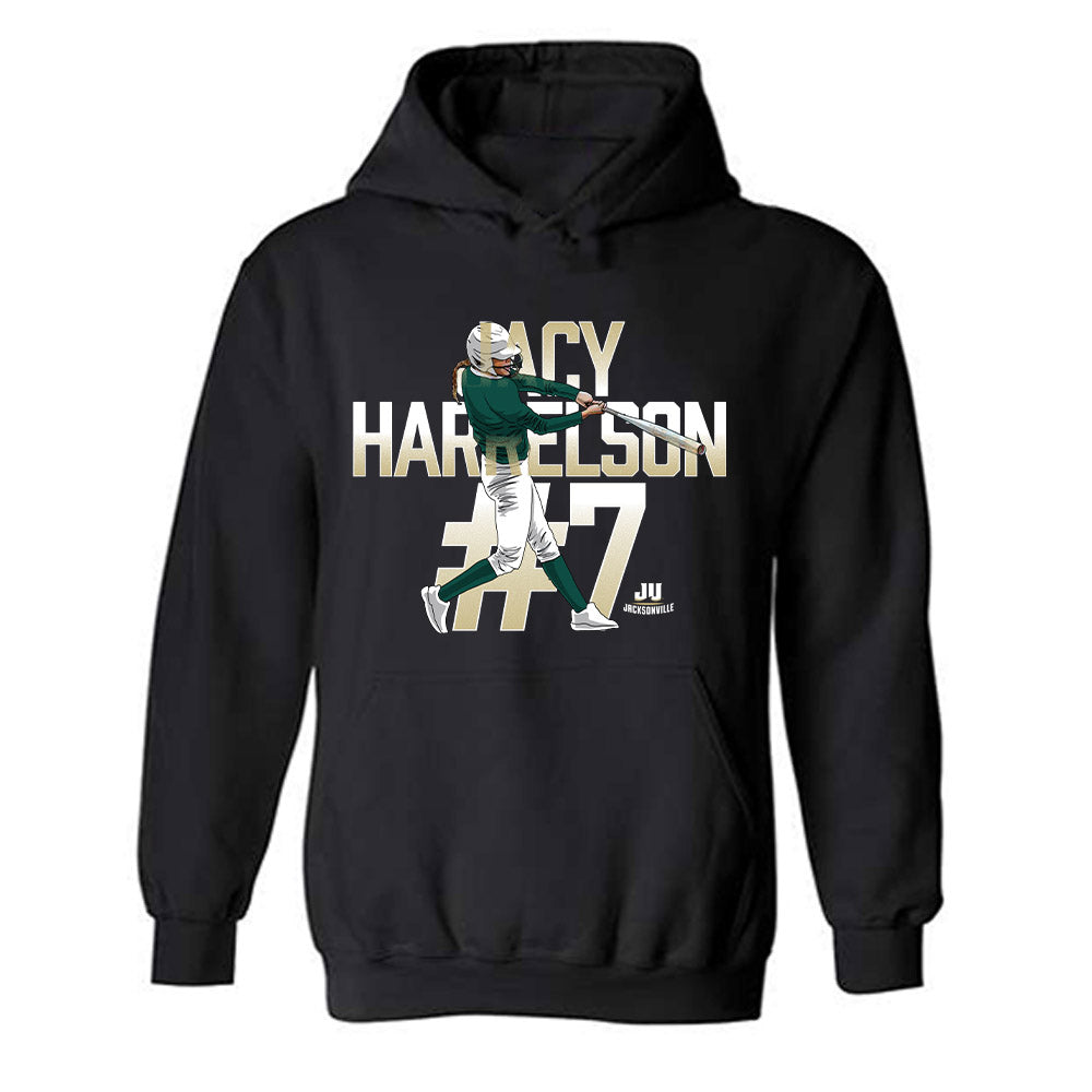 Jacksonville - NCAA Softball : Jacy Harrelson - Caricature Hooded Sweatshirt-0