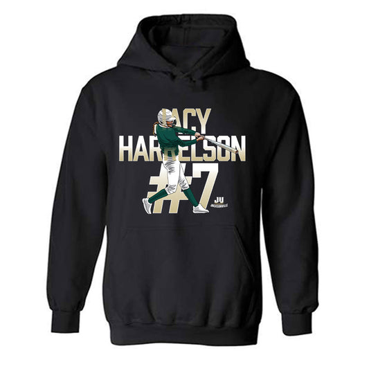 Jacksonville - NCAA Softball : Jacy Harrelson - Caricature Hooded Sweatshirt-0