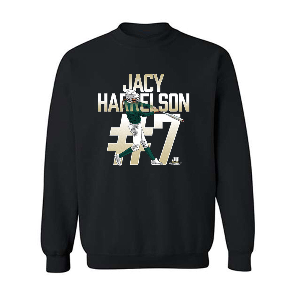 Jacksonville - NCAA Softball : Jacy Harrelson - Caricature Crewneck Sweatshirt-0