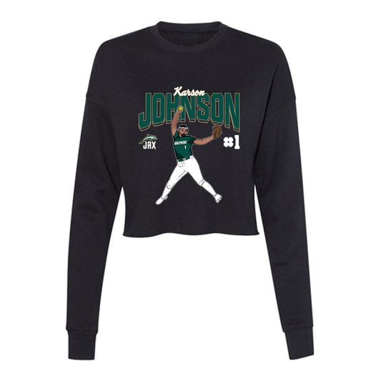 Jacksonville - NCAA Softball : Karson Johnson - Player Collage Women's Cropped Crew Fleece-0