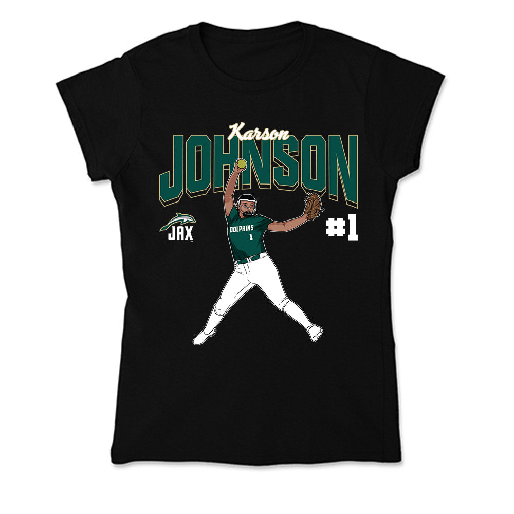 Jacksonville - NCAA Softball : Karson Johnson - Player Collage Soft Style Women’s T-Shirt-0