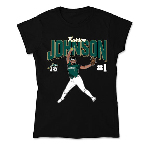 Jacksonville - NCAA Softball : Karson Johnson - Player Collage Soft Style Women’s T-Shirt-0