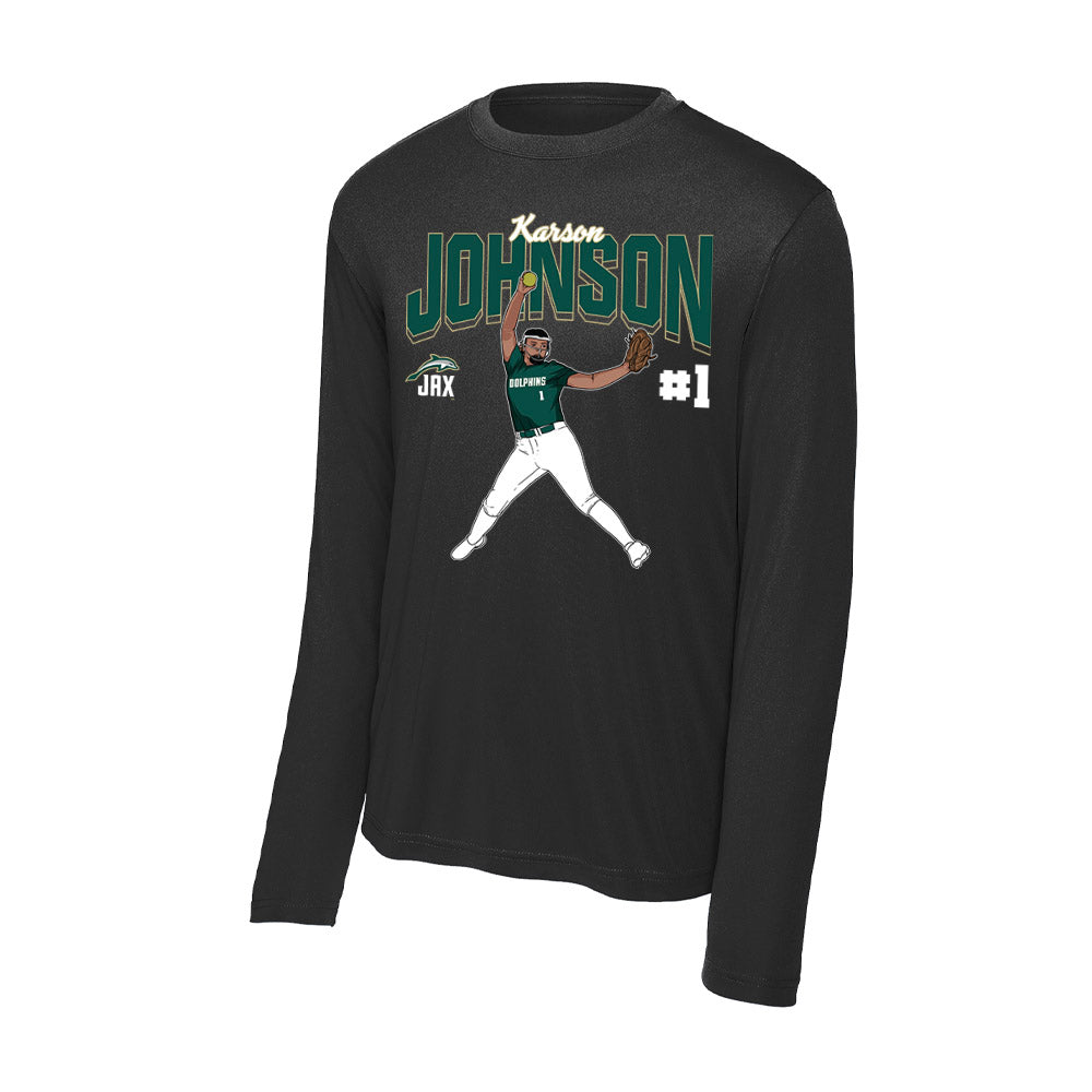 Jacksonville - NCAA Softball : Karson Johnson - Player Collage Activewear Long Sleeve T-Shirt-0