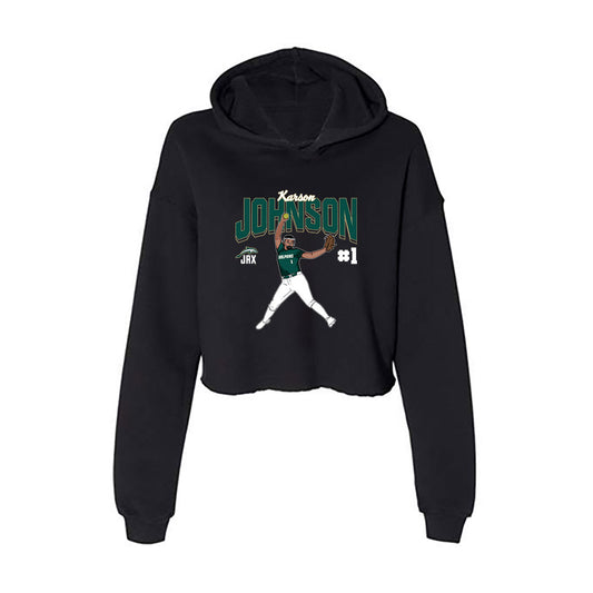 Jacksonville - NCAA Softball : Karson Johnson - Player Collage Women's Crop Fleece Hoodie-0