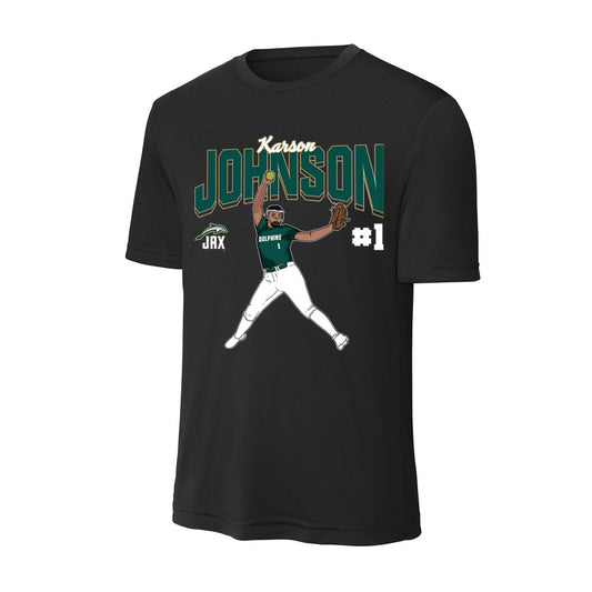 Jacksonville - NCAA Softball : Karson Johnson - Player Collage Activewear T-Shirt-0