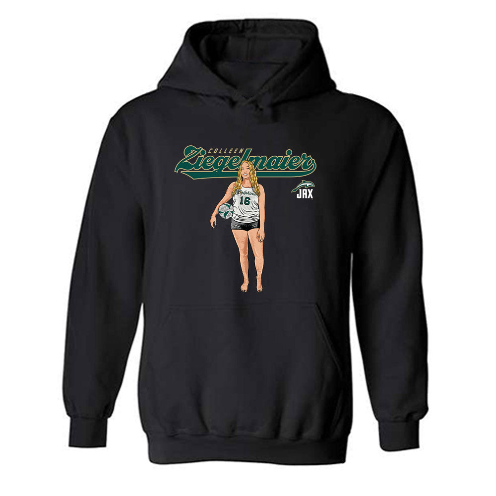 Jacksonville - NCAA Beach Volleyball : Colleen Ziegelmaier - Player Collage Hooded Sweatshirt-0