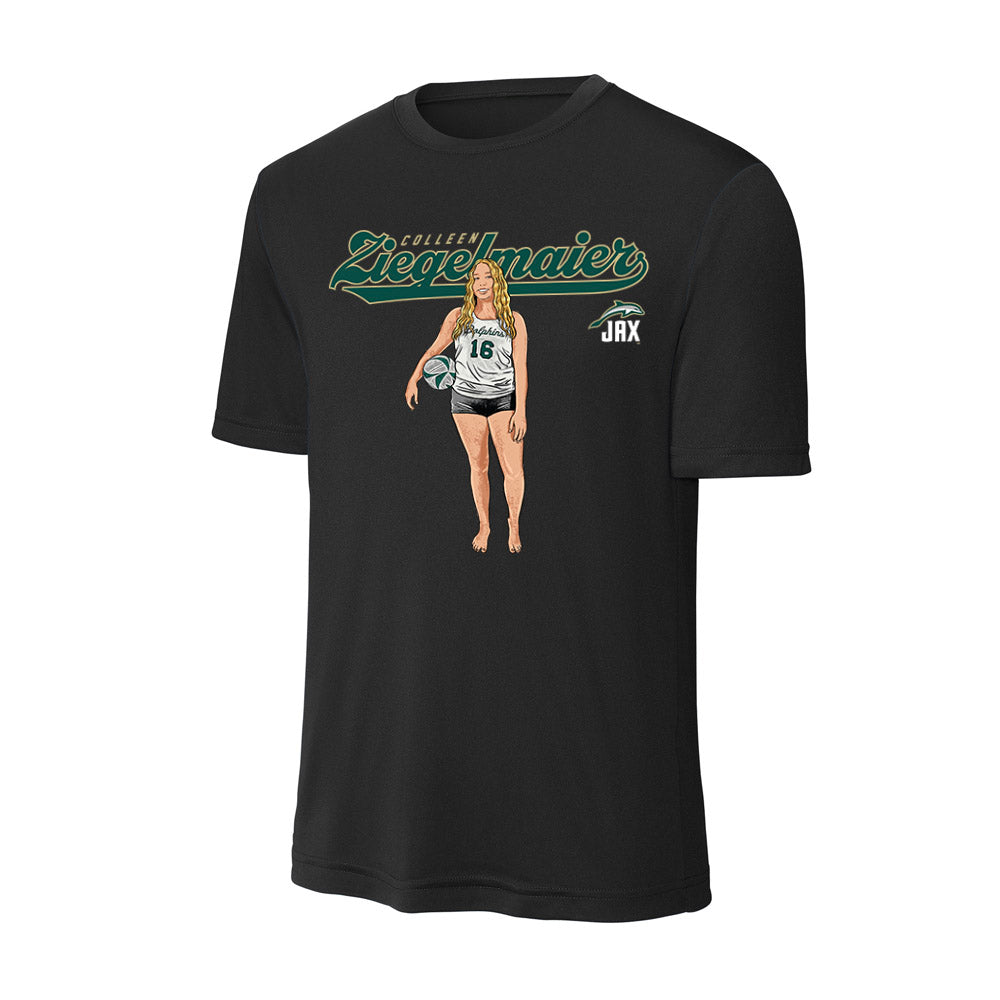 Jacksonville - NCAA Beach Volleyball : Colleen Ziegelmaier - Player Collage Activewear T-Shirt-0