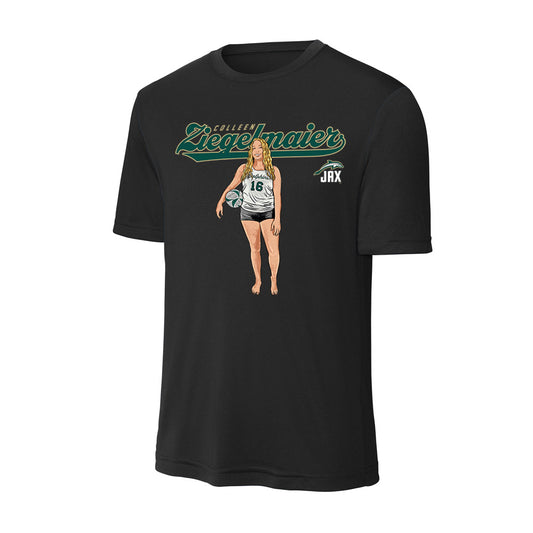 Jacksonville - NCAA Beach Volleyball : Colleen Ziegelmaier - Player Collage Activewear T-Shirt-0