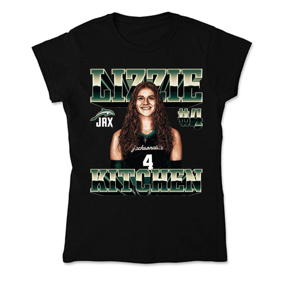 Jacksonville - NCAA Women's Volleyball : Lizzie Kitchen - Player Collage Soft Style Women’s T-Shirt-0