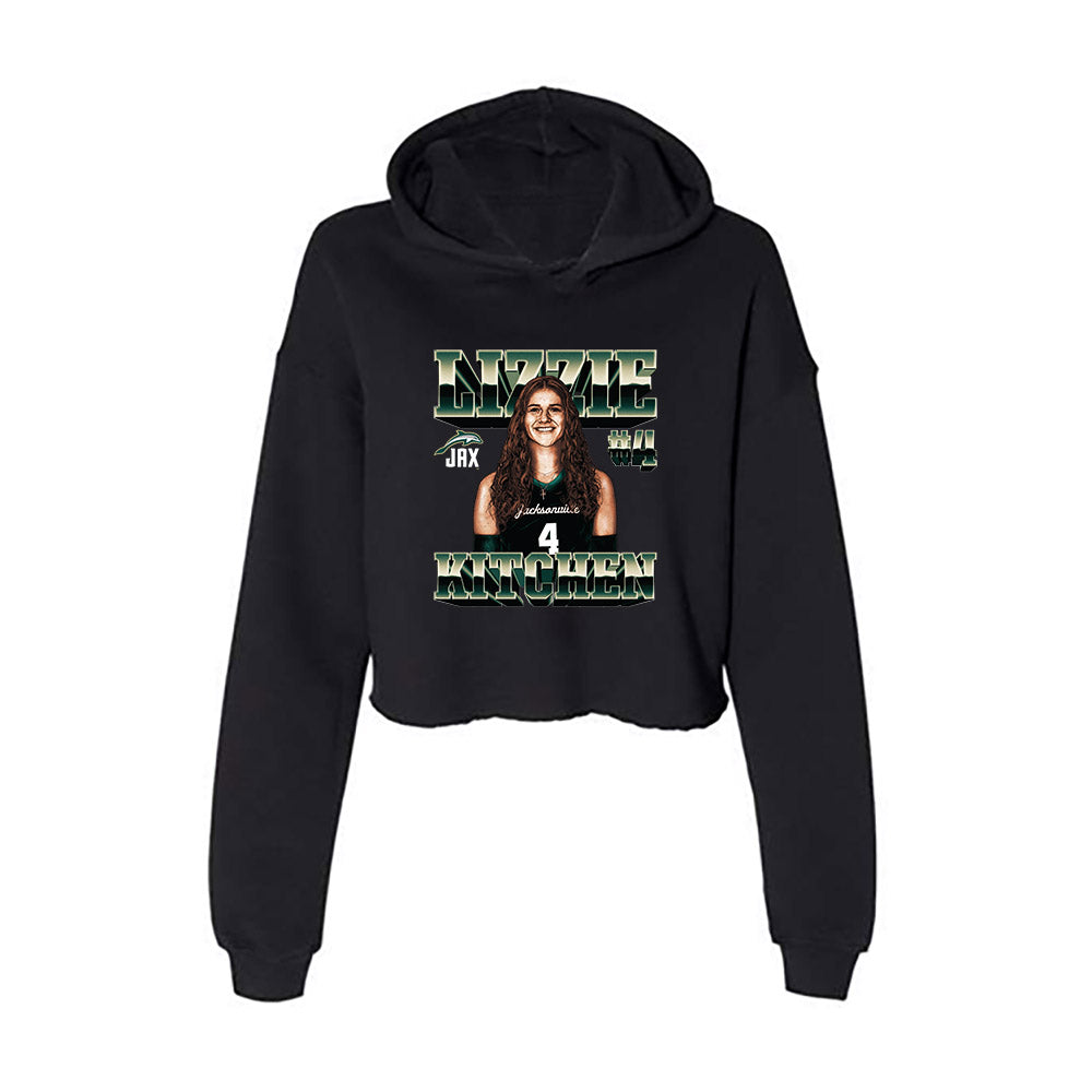 Jacksonville - NCAA Women's Volleyball : Lizzie Kitchen - Player Collage Women's Crop Fleece Hoodie-0