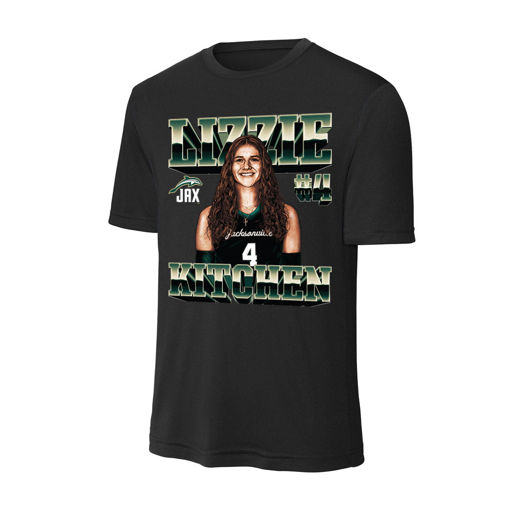 Jacksonville - NCAA Women's Volleyball : Lizzie Kitchen - Player Collage Activewear T-Shirt-0