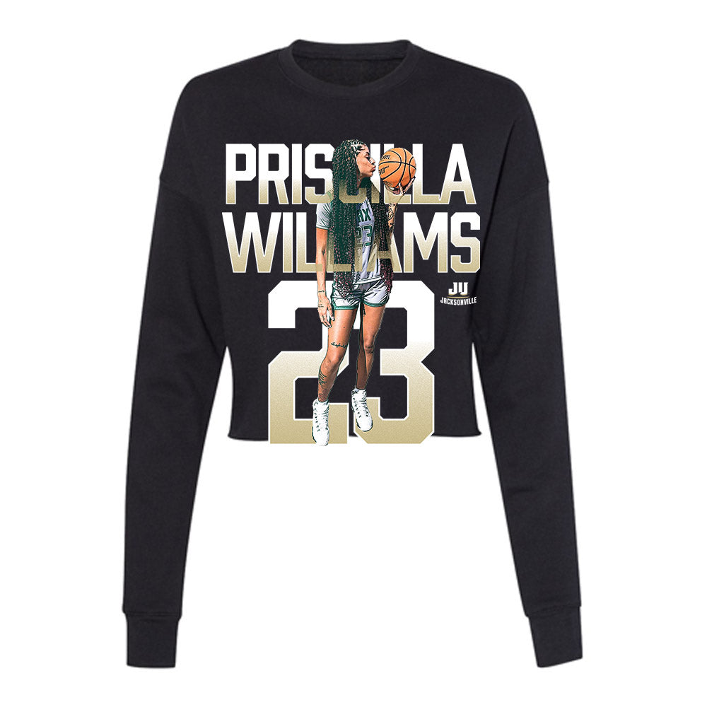 Jacksonville - NCAA Women's Basketball : Priscilla Williams - Player Collage Women's Cropped Crew Fleece-0