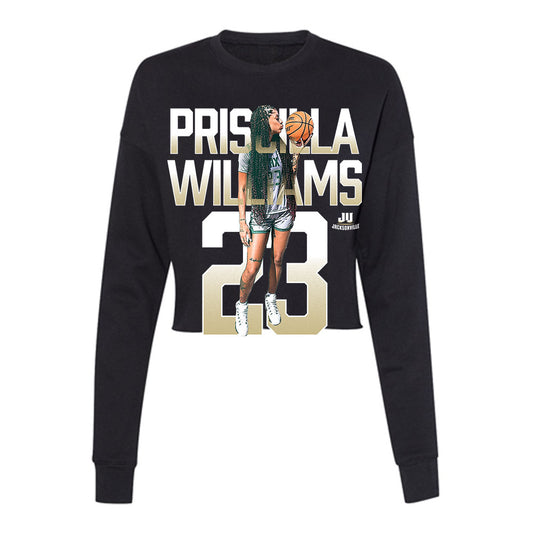 Jacksonville - NCAA Women's Basketball : Priscilla Williams - Player Collage Women's Cropped Crew Fleece-0