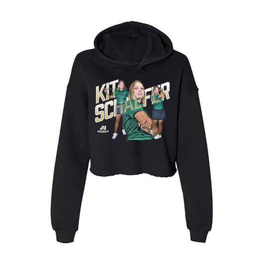 Jacksonville - NCAA Women's Golf : Kit Schaefer - Player Collage Women's Crop Fleece Hoodie-0