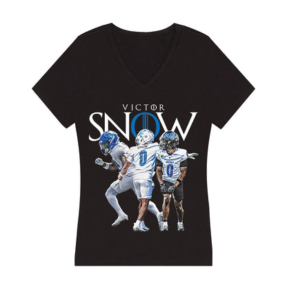 Buffalo - NCAA Football : Victor Snow - Player Collage Women's V-Neck T-Shirt-0