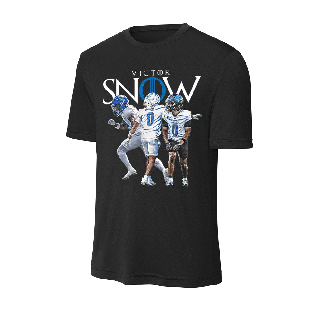 Buffalo - NCAA Football : Victor Snow - Player Collage Activewear T-Shirt-0