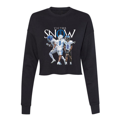 Buffalo - NCAA Football : Victor Snow - Player Collage Women's Cropped Crew Fleece-0