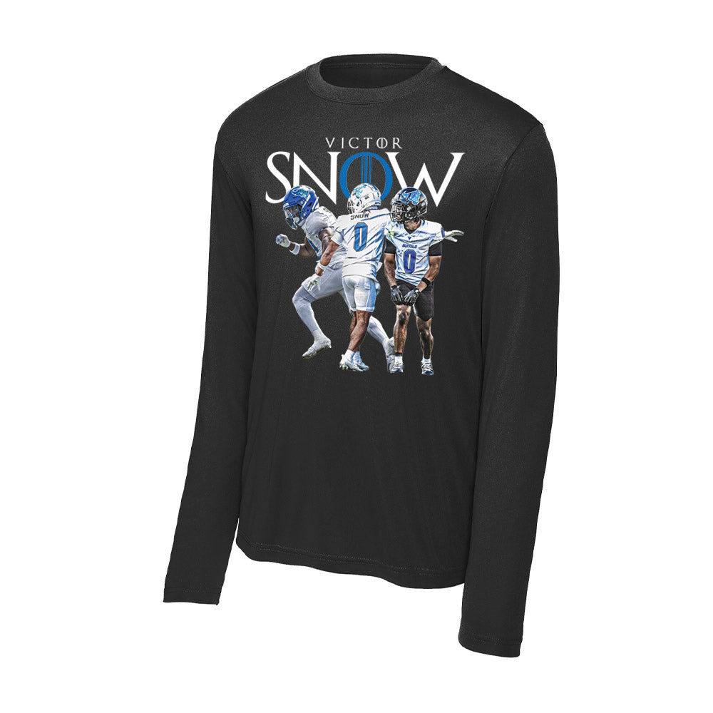 Buffalo - NCAA Football : Victor Snow - Player Collage Activewear Long Sleeve T-Shirt-0