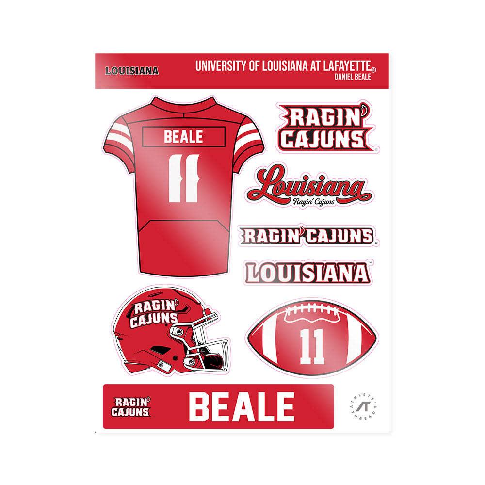 Louisiana - NCAA Football : Daniel Beale - Sticker Sheet-0