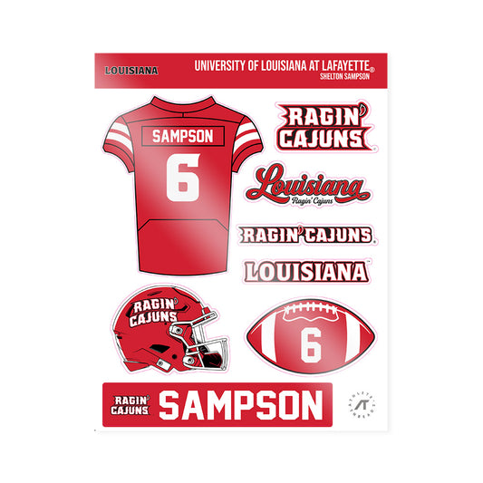 Louisiana - NCAA Football : Shelton Sampson - Sticker Sheet-0