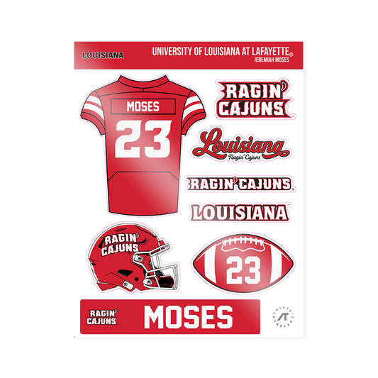 Louisiana - NCAA Football : Jeremiah Moses - Sticker Sheet-0