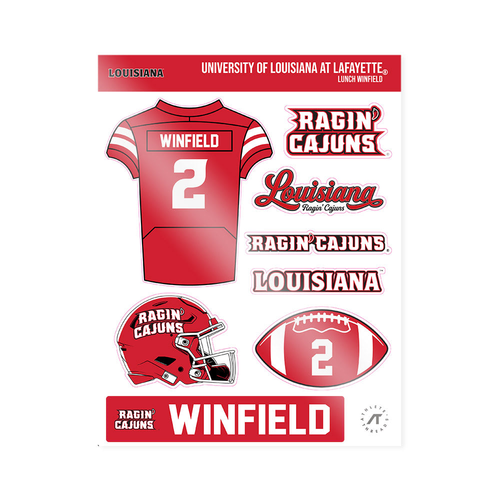 Louisiana - NCAA Football : Lunch Winfield - Sticker Sheet-0