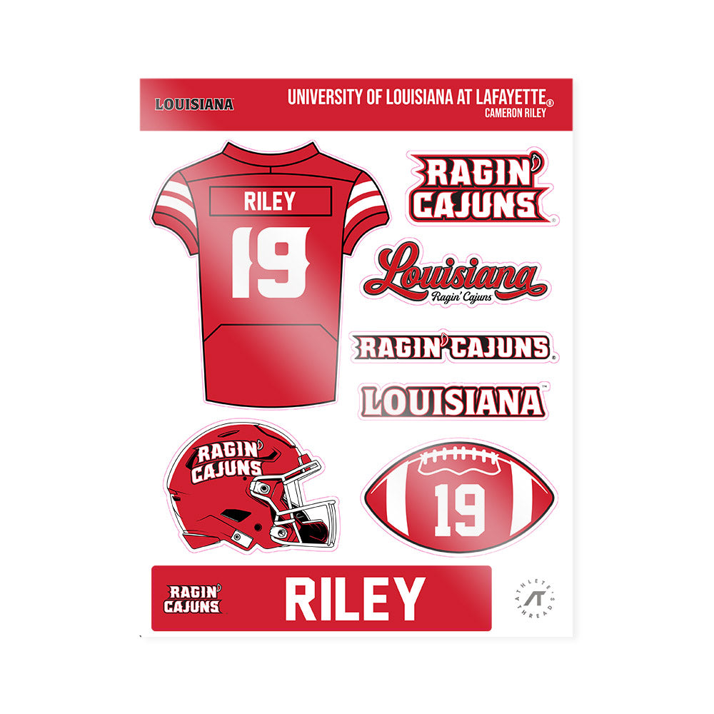 Louisiana - NCAA Football : Cameron Riley - Sticker Sheet-0