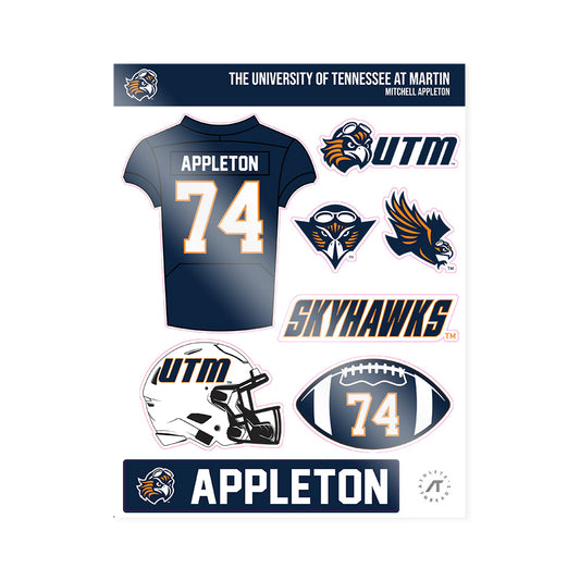UT Martin - NCAA Football : Mitchell Appleton - Sticker Sheet-0