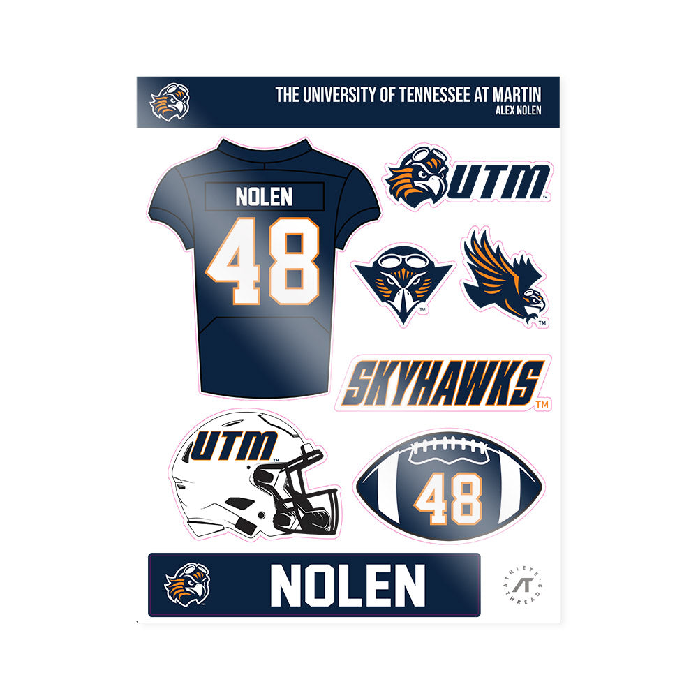 UT Martin - NCAA Football : Alex Nolen - Sticker Sheet-0