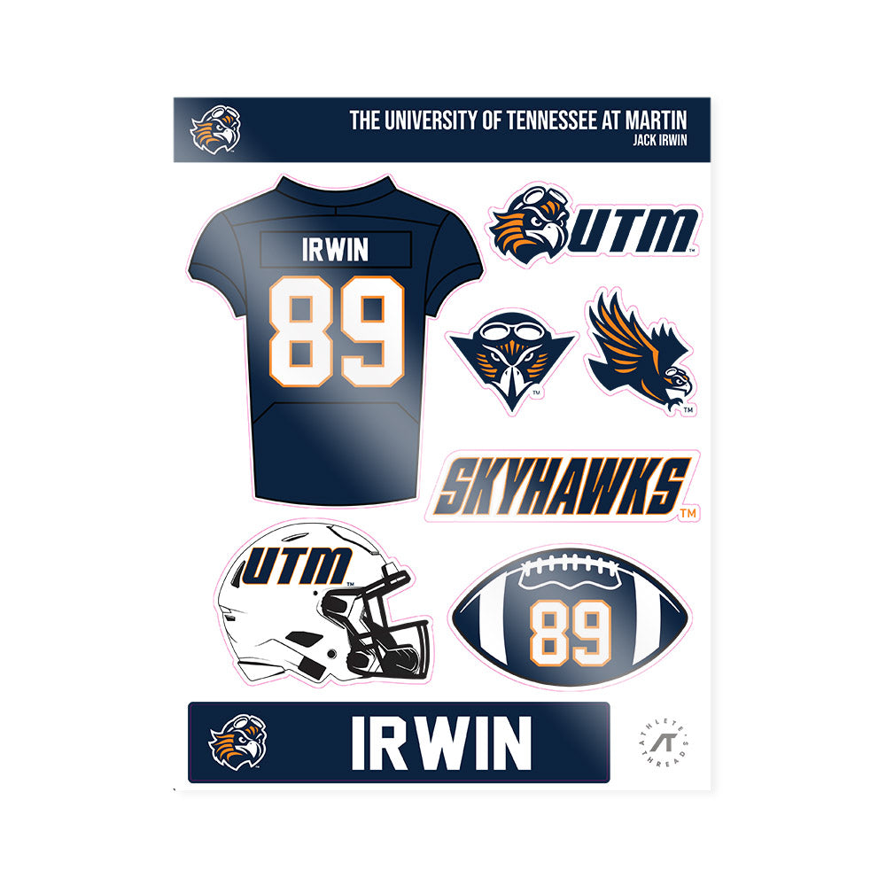 UT Martin - NCAA Football : Jack Irwin - Sticker Sheet-0