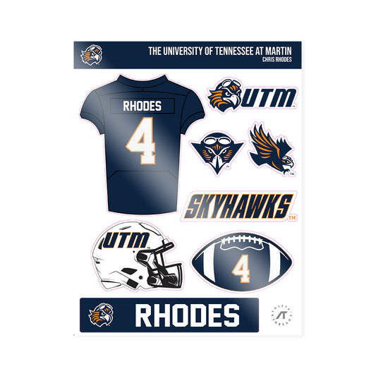 UT Martin - NCAA Football : Chris Rhodes - Sticker Sheet-0
